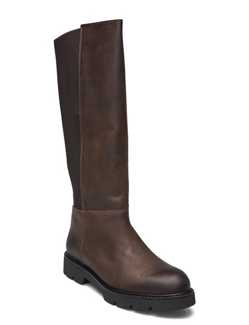 Bianco Biaothilia Knee High Elastic Boot Leather Bianco Brown