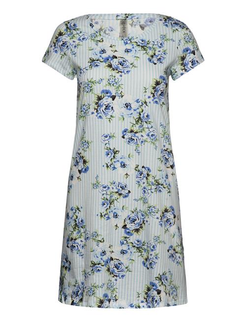 Se Lindex Nightdress Aop Roses Lindex Blue ved Booztlet