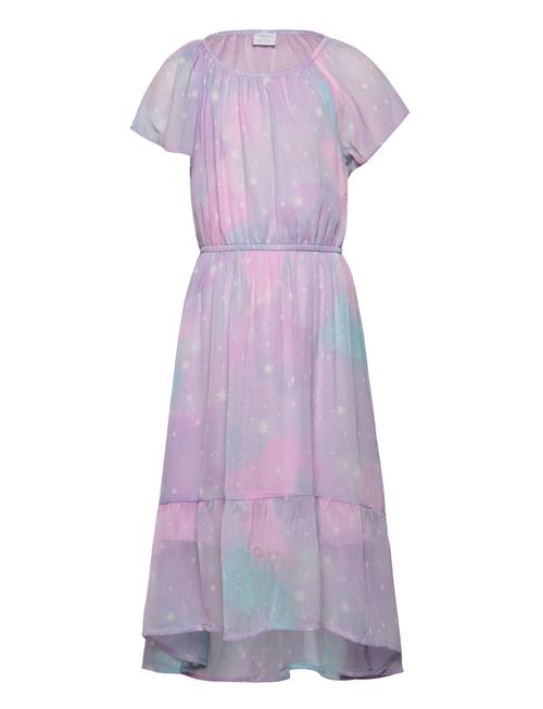 Dress Hi And Low Chiffon Aop Lindex Purple