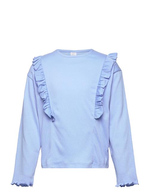 Se Lindex Top Long Sleeve Flounce Lindex Blue ved Booztlet