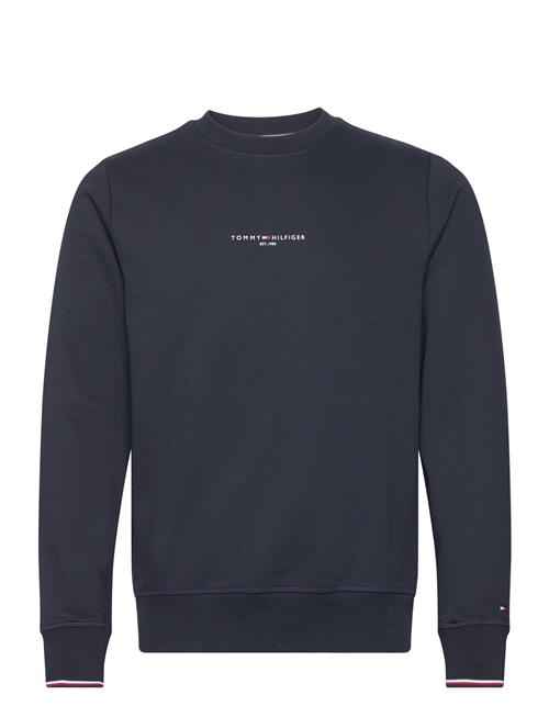 Se Tommy Hilfiger Tommy Logo Tipped Crewneck Tommy Hilfiger Navy ved Booztlet