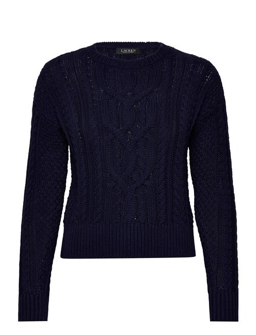 Cable-Knit Cotton Crewneck Sweater Lauren Ralph Lauren Navy