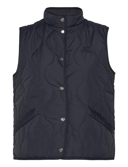 Se Lauren Ralph Lauren Onion-Quilted Mockneck Vest Lauren Ralph Lauren Navy ved Booztlet