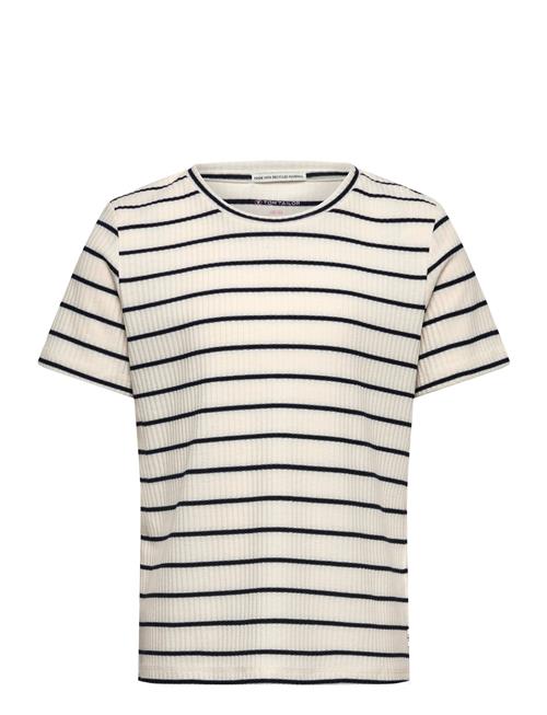 Striped Rib T-Shirt Tom Tailor Blue