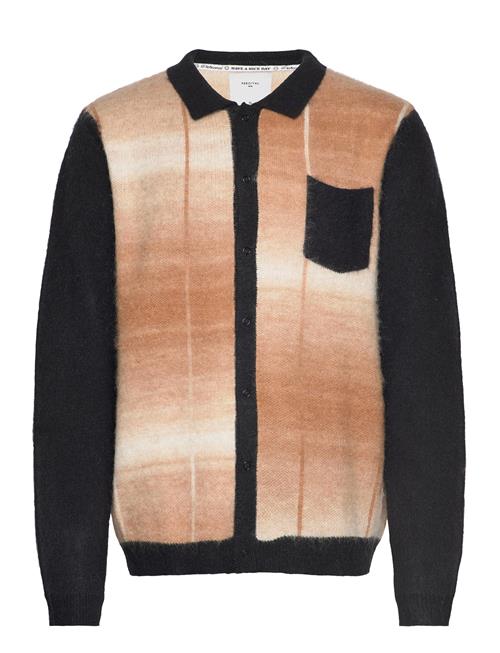 Se Percival Checker Gradient Bobcat Cardigan Percival Beige ved Booztlet