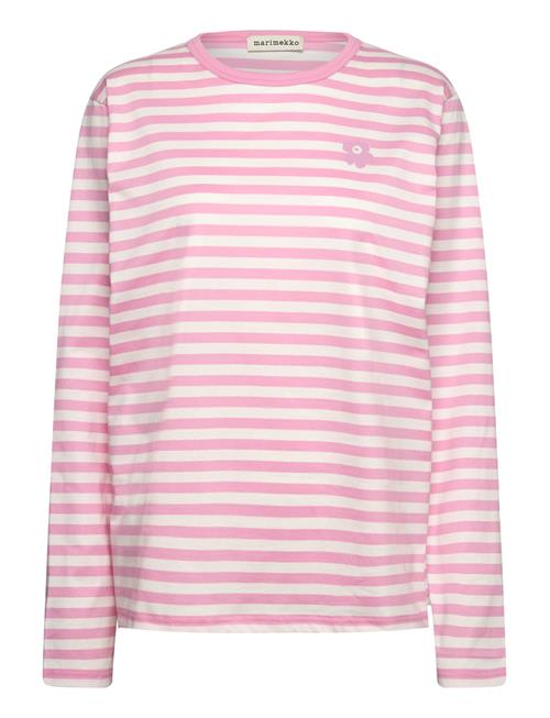 Se Marimekko Tasaraita Relaxed Ls Marimekko Pink ved Booztlet