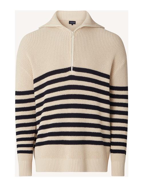 Se Lexington Clothing Tom Dry Cotton Half-Zip Sweater Lexington Clothing Cream ved Booztlet