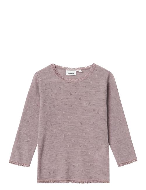 name it Nmfwang Wool Needle Ls Top Solid Noos Name It Purple