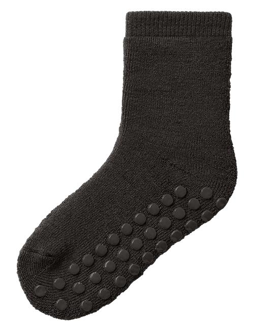 Nmmwaksi Wo/Bl Terry Sock W/Non Skid Name It Black