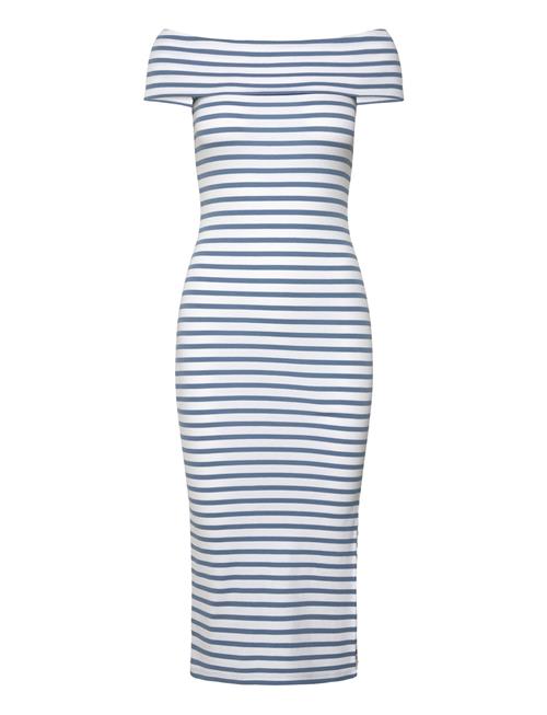 Lauren Ralph Lauren Striped Off-The-Shoulder Midi Dress Lauren Ralph Lauren Blue