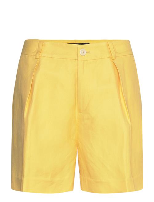 Lauren Ralph Lauren Pleated Linen-Blend Twill Short Lauren Ralph Lauren Yellow