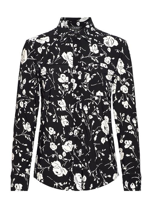 Lauren Ralph Lauren Slim Fit Floral Stretch Jersey Shirt Lauren Ralph Lauren Black