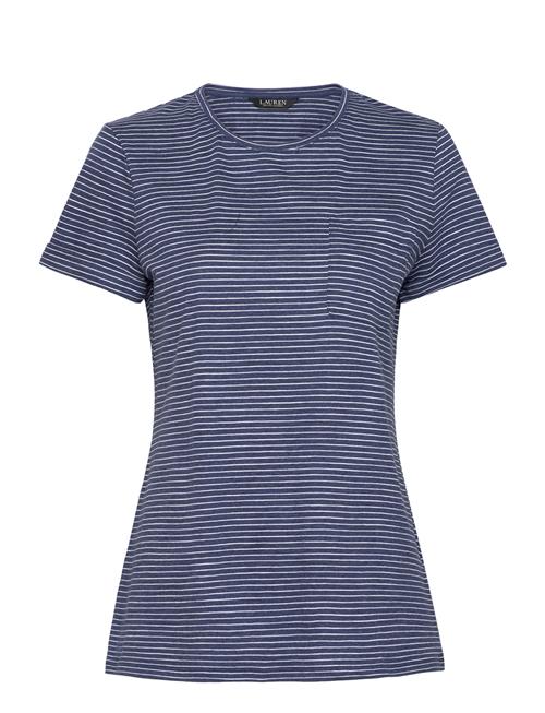 Lauren Ralph Lauren Striped Slub Jersey Pocket Tee Lauren Ralph Lauren Navy