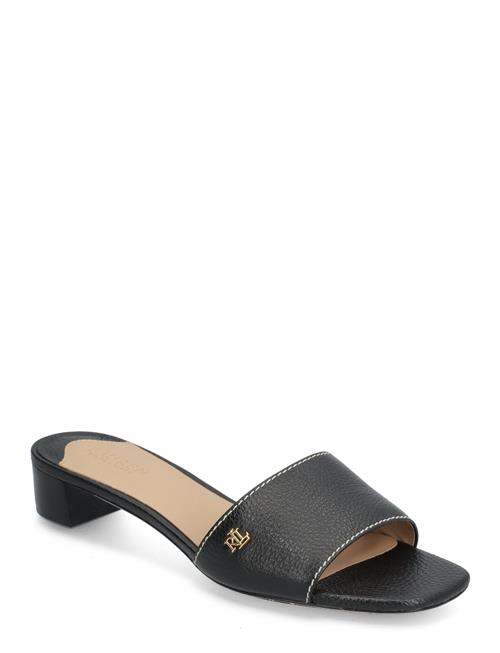 Se Lauren Ralph Lauren Fay Tumbled Leather Sandal Lauren Ralph Lauren Black ved Booztlet