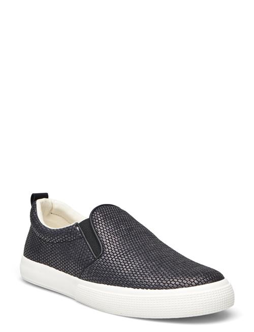 Lauren Ralph Lauren Haddley Leather-Trim Straw Sneaker Lauren Ralph Lauren Black