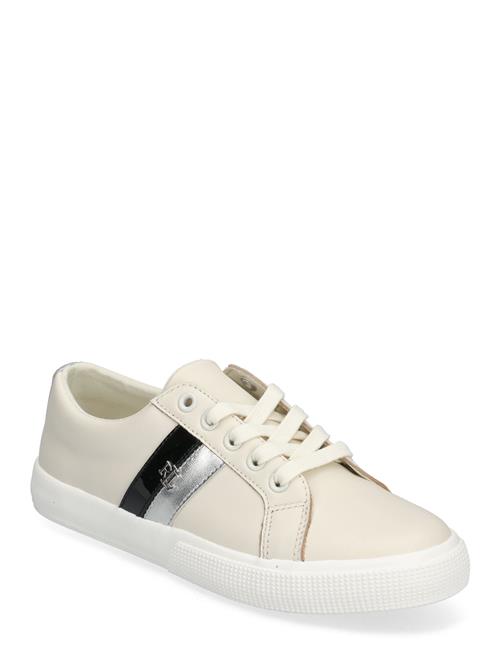 Se Lauren Ralph Lauren Janson Ii Leather Sneaker Lauren Ralph Lauren White ved Booztlet