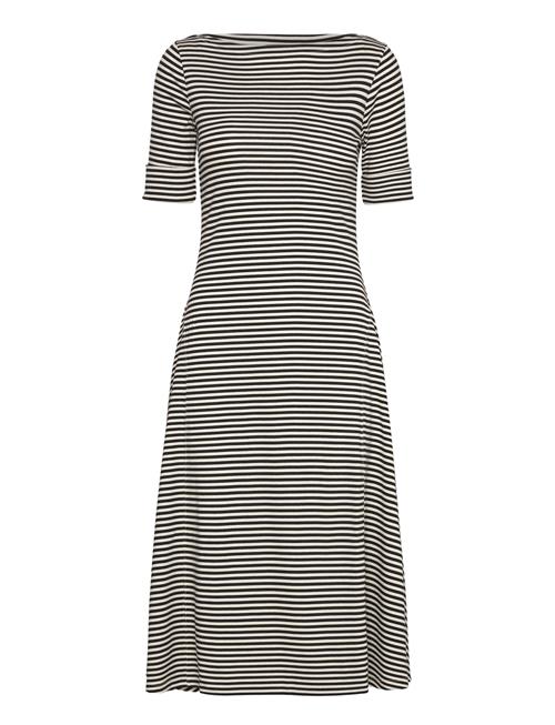 Lauren Ralph Lauren Striped Stretch Cotton Midi Dress Lauren Ralph Lauren Black