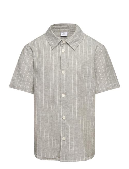 Lindex Shirt Ss Linen Blend Lindex Grey