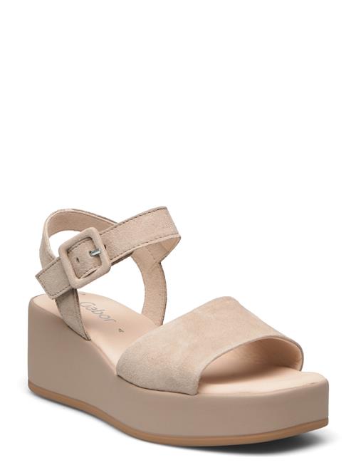 Se Gabor Wedge Sandal Gabor Beige ved Booztlet