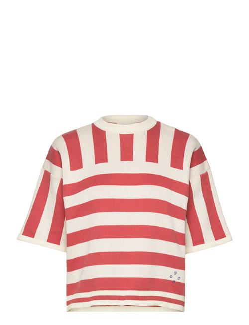 Bobo Choses Striped Short Sleeve Knitted Sweater Bobo Choses Red