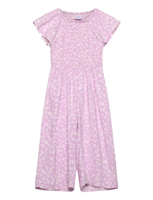 Jumpsuit With Smock And Aop Lindex Pink