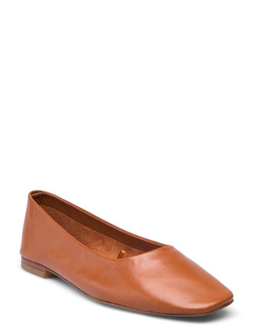 Se Mango Leather Ballet Flats Mango Brown ved Booztlet