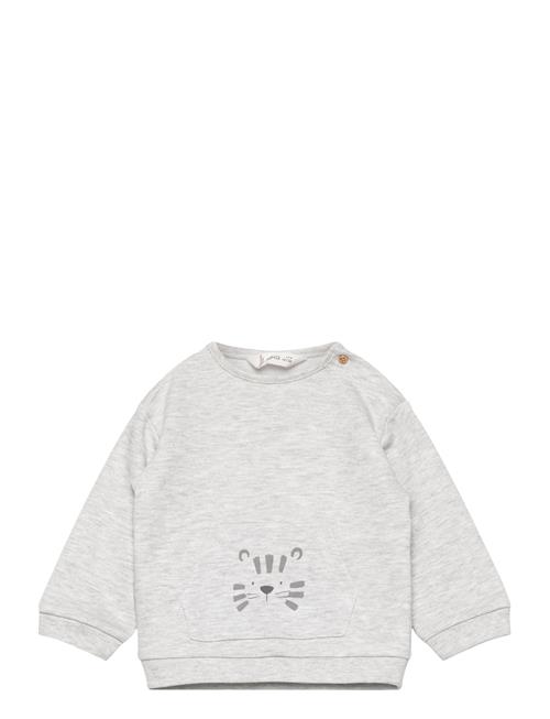 Mango Printed Sweatshirt With Pocket Mango Grey