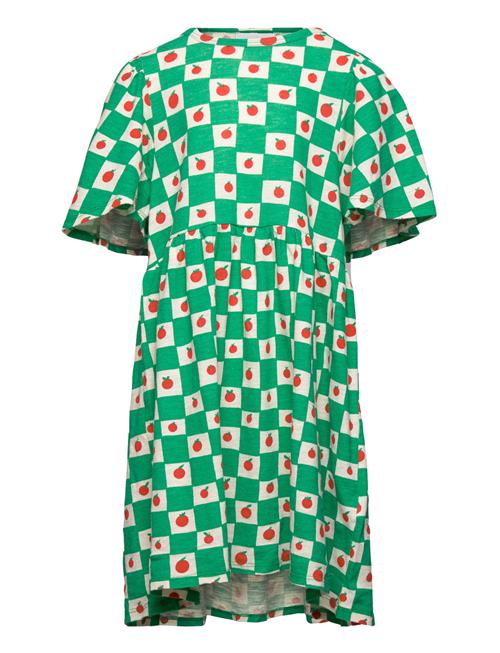 Bobo Choses Tomato All Over Ruffle Sleeves Dress Bobo Choses Green