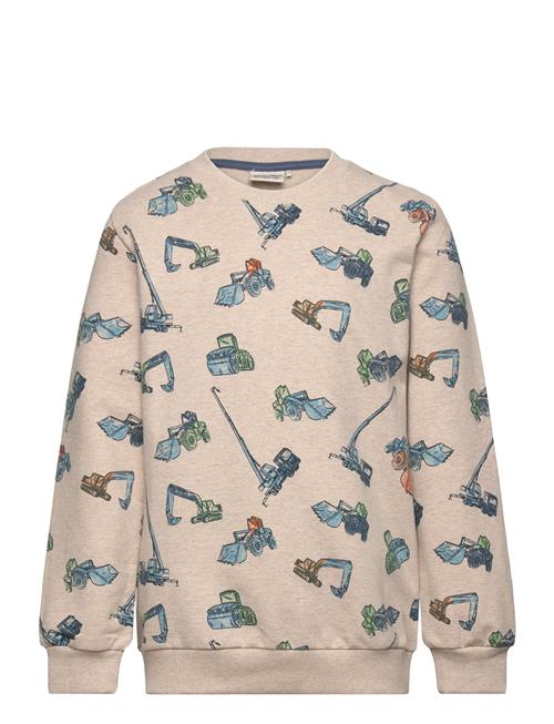 Se Minymo Sweatshirt Ls Aop Minymo Beige ved Booztlet