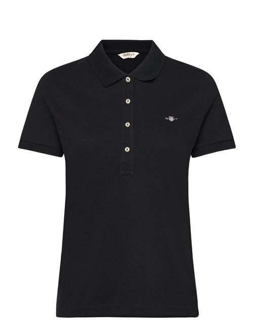 Se GANT Slim Sheild Cap Sleeve Pique Polo GANT Black ved Booztlet