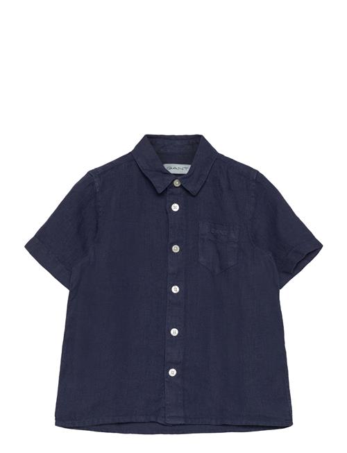 GANT Reg. Linen Ss Shirt GANT Navy