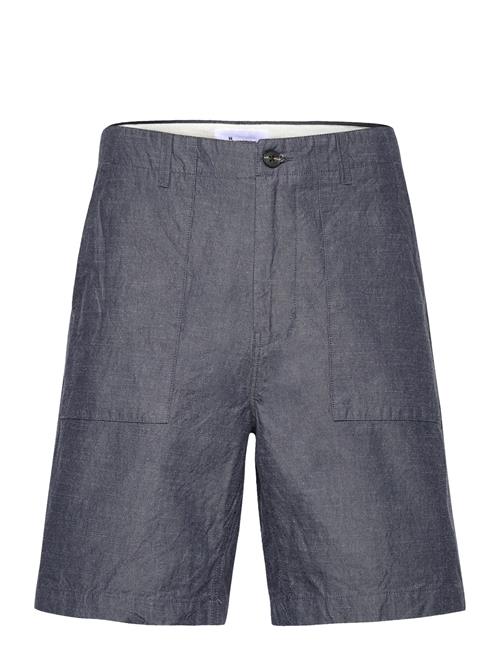 Flint Wide Slub Yarn Shorts - Gots/ Knowledge Cotton Apparel Blue