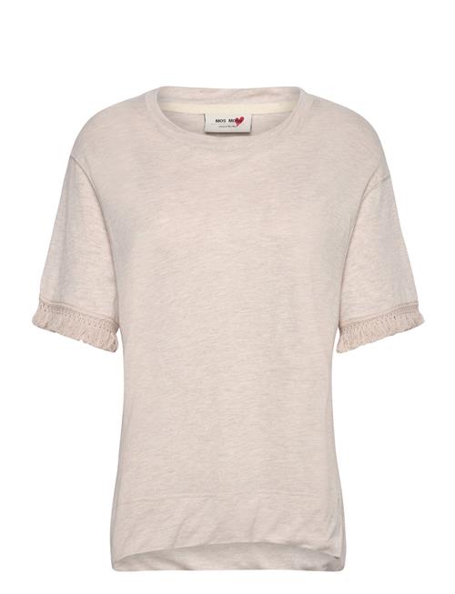 MOS MOSH Mmkalu O-Ss Fringe Tee MOS MOSH Beige