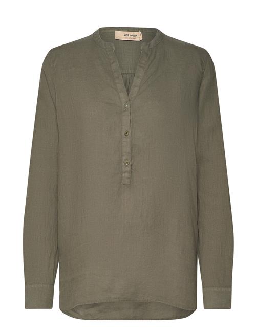 MOS MOSH Mmdanna Linen Blouse MOS MOSH Khaki