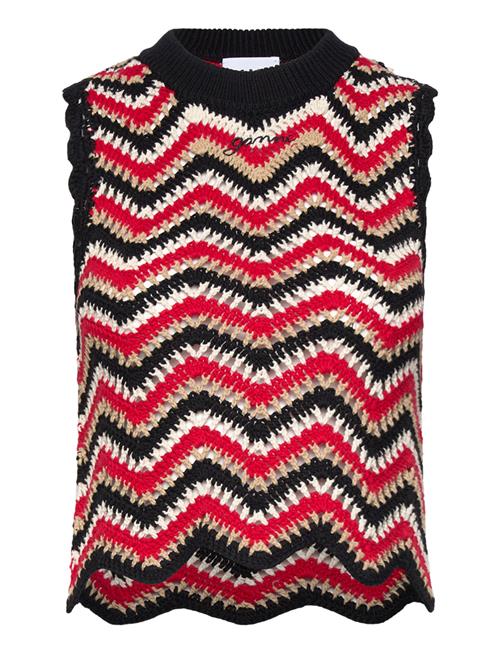 Ganni Cotton Crochet Knit Ganni Red