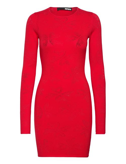 Pointelle Knit Mini Dress ROTATE Birger Christensen Red