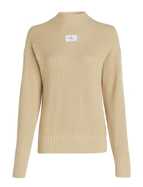 Se Calvin Klein Jeans Woven Label Loose Sweater Calvin Klein Jeans Beige ved Booztlet