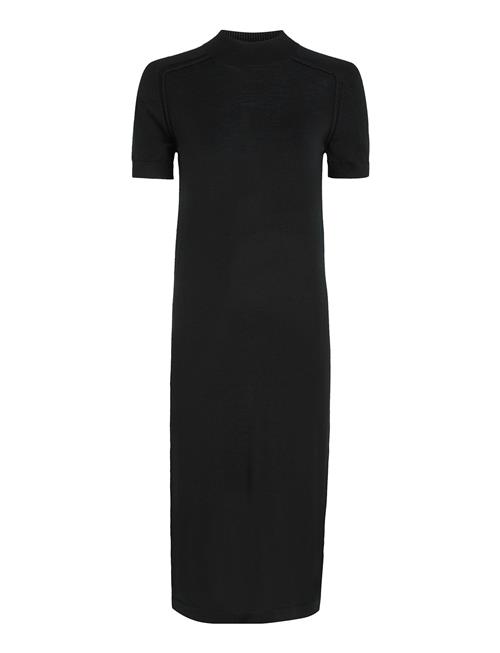 Calvin Klein Merino Wool Mock-Nk Knee Dress Calvin Klein Black