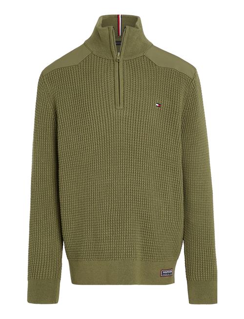 Se Tommy Hilfiger Utility Half Zip Regular Sweater Tommy Hilfiger Khaki ved Booztlet