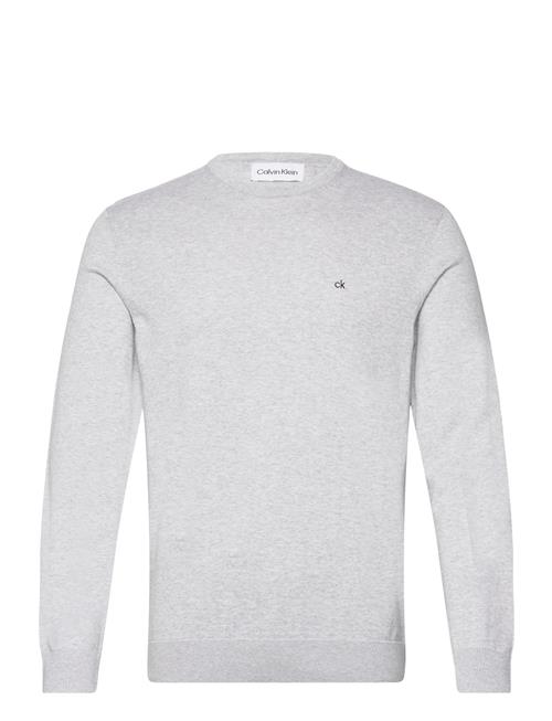 Se Calvin Klein Cotton Silk Blend Cn Sweater Calvin Klein Grey ved Booztlet