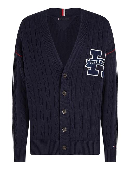 Se Tommy Hilfiger Rwb Contrast Cable Cardigan Tommy Hilfiger Blue ved Booztlet