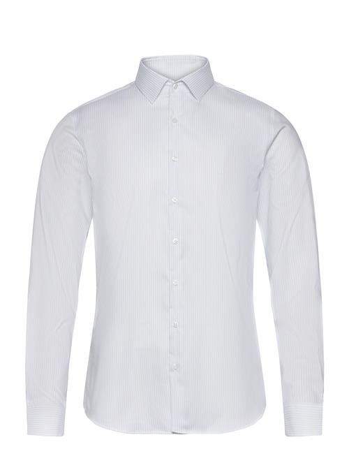 Calvin Klein Stretch Collar Stripe Slim Shirt Calvin Klein White