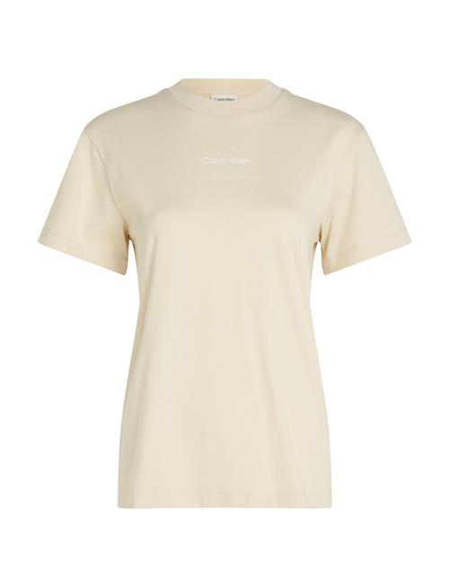 Se Calvin Klein Multi Logo Regular T-Shirt Calvin Klein Cream ved Booztlet