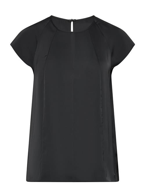 Calvin Klein Shiny Satin Ss Blouse Calvin Klein Black