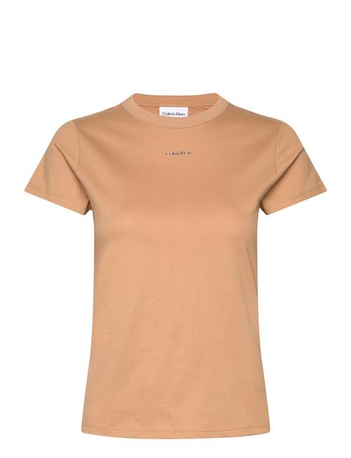 Se Calvin Klein Nano Logo Slim T-Shirt Calvin Klein Beige ved Booztlet