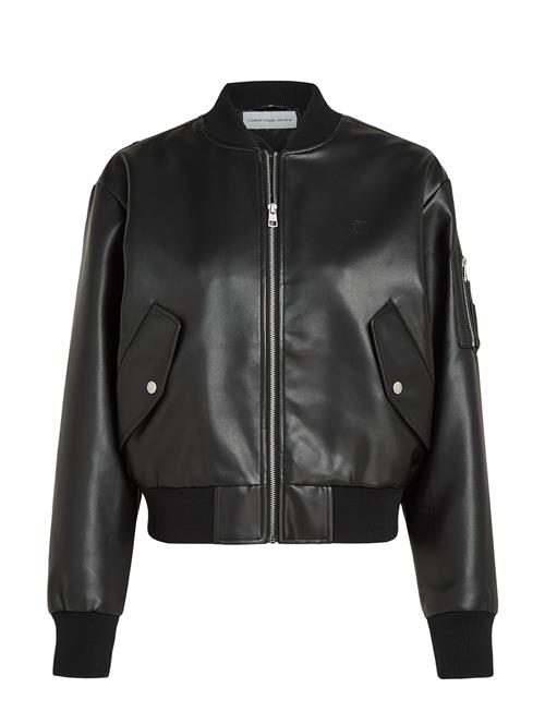 Calvin Klein Jeans Faux Leather Bomber Jacket Calvin Klein Jeans Black