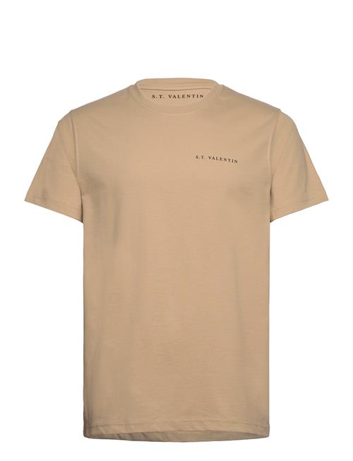 Se S.T. VALENTIN Heavyweight Organic Logo Tee S.T. VALENTIN Beige ved Booztlet