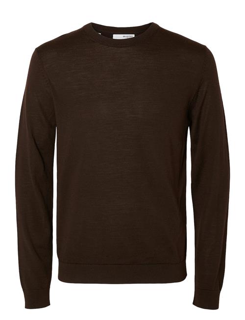 Se Selected Homme Slhtray Ls Knit Merino Crew Neck Noos Selected Homme Brown ved Booztlet