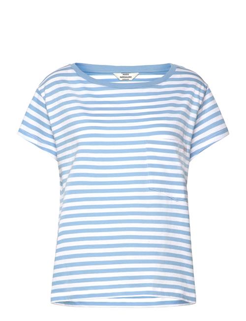 Se Mads Nørgaard Organic Jersey Stripe Torva Tee Mads Nørgaard Blue ved Booztlet