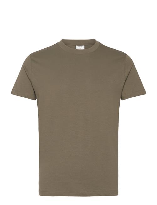 Se Mango Basic Cotton Stretch T-Shirt Mango Khaki ved Booztlet